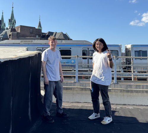 Alex and Eugene on the rooftop.